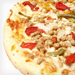 Photo of Atkins Cuisine Pizza with Sausage, Bell Peppers and Onions
