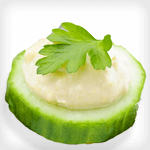 cucumber and hummus bites