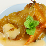 Ginger Ice Cream With Caramelized Pears