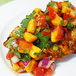 chicken with peach salsa