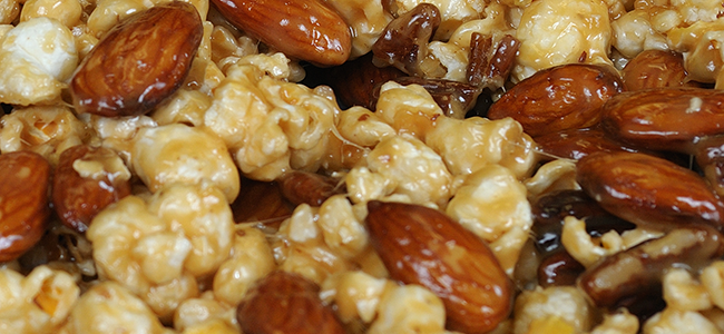 Savory  popcorn nut mix