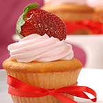 strawberries and cream cupcake