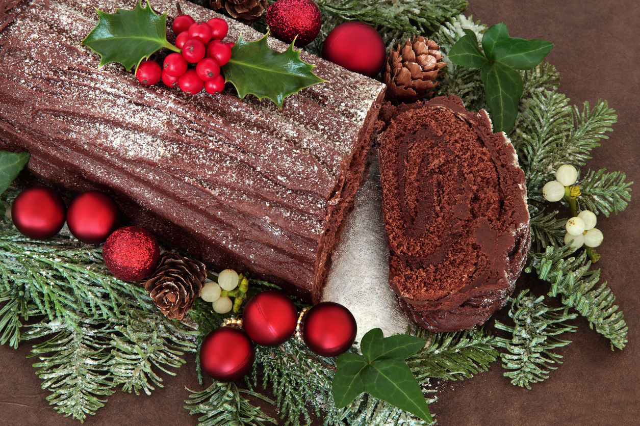 Chocolate yule log