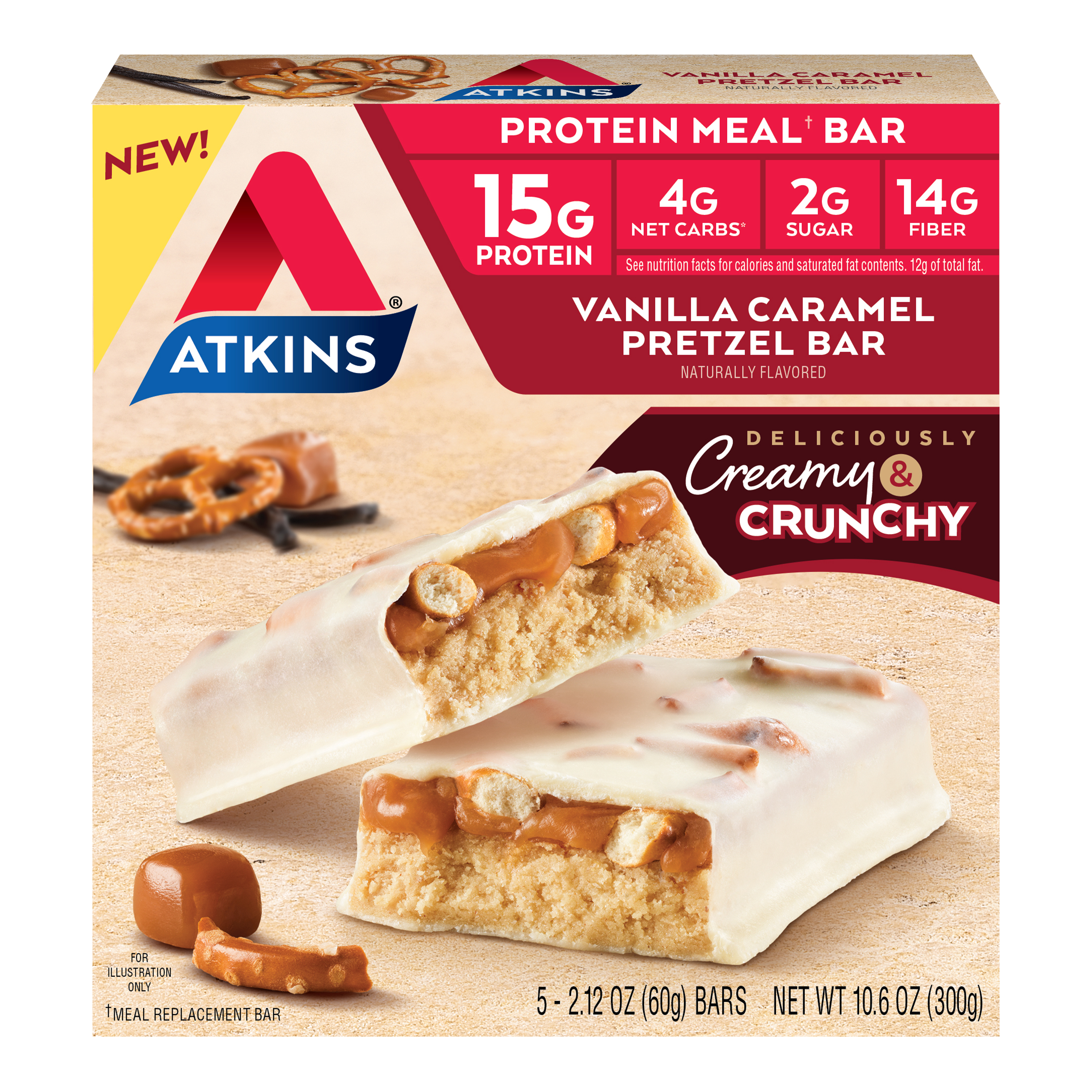 http://Atkins%20Vanilla%20Caramel%20Pretzel%20Bar%205%20count%20package